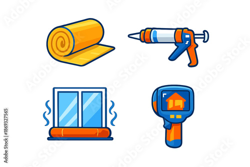 Home energy efficiency icons