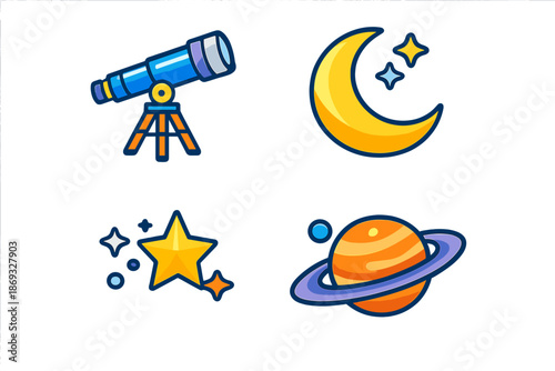Astronomy Icons Set