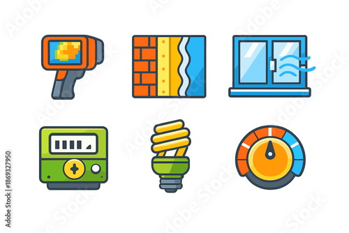 Energy efficiency icons