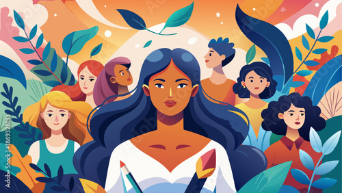 Diverse women united in nature