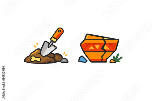 Archaeology discovery of ancient artifact and treasure