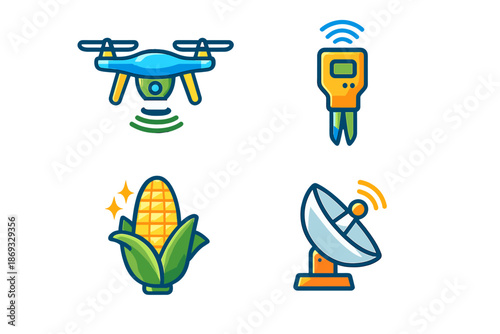 Smart Farming Technology Icons
