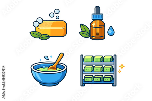Natural Skincare Ingredients Icons