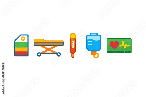 Medical Icons with Glowing Aura