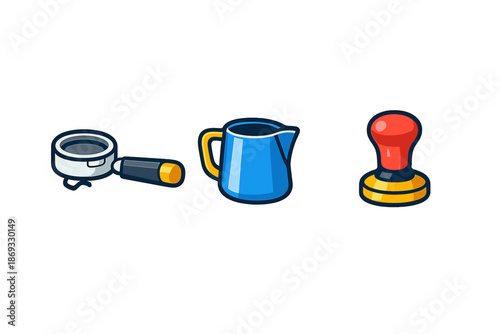 Coffee making equipment icons