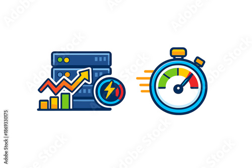 Server performance and speed concept