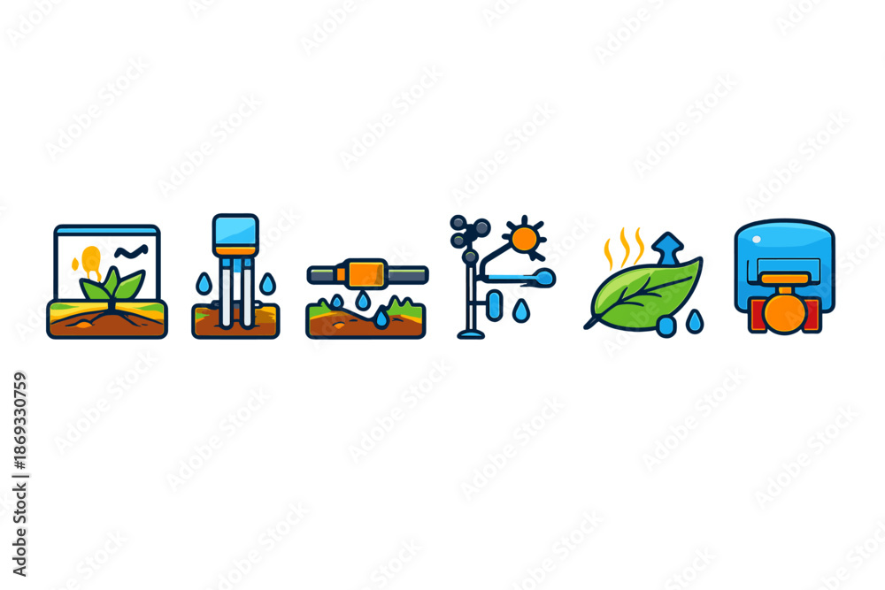 Fototapeta premium Agricultural technology icons