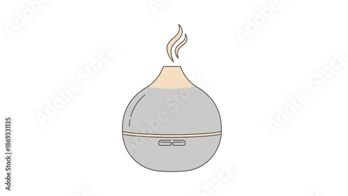 Modern Essential Oil Diffuser Icon Emitting Gentle Vapor for Aromatherapy and Home Wellness