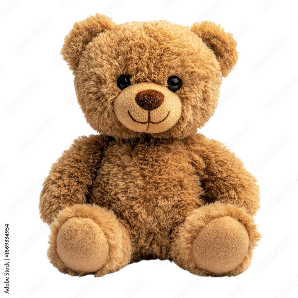 Fototapeta premium Cuddly Brown Teddy Bear Sitting Alone