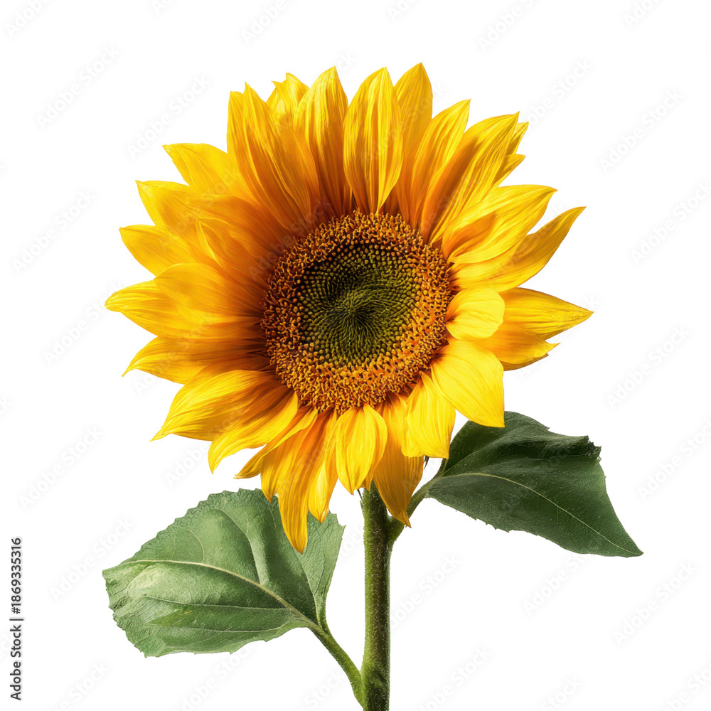 Fototapeta premium Blooming sunflower with yellow petals