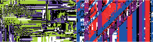 Abstract Diagonal Glitch Noise and Color Distortion