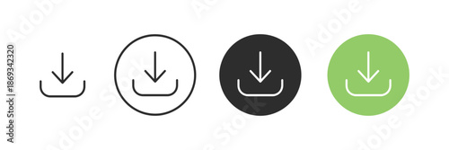 Download icon set with for web and app user interface design element. vector illustration