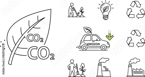 Eco-friendly electric car charging station icons promoting sustainability in a natural environment