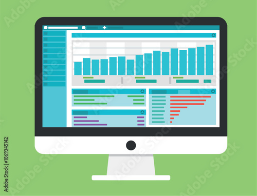 computer monitor with graph