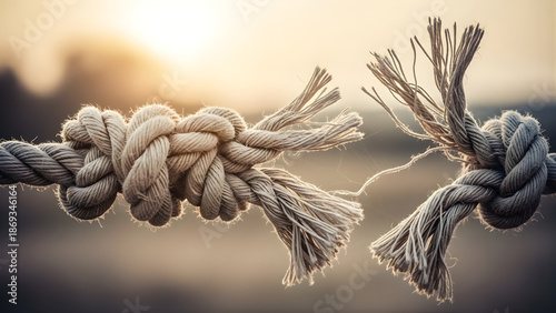 Tight Knots in Rope Breaking Under Pressure Symbolizing Stress Anxiety and Mental Strain