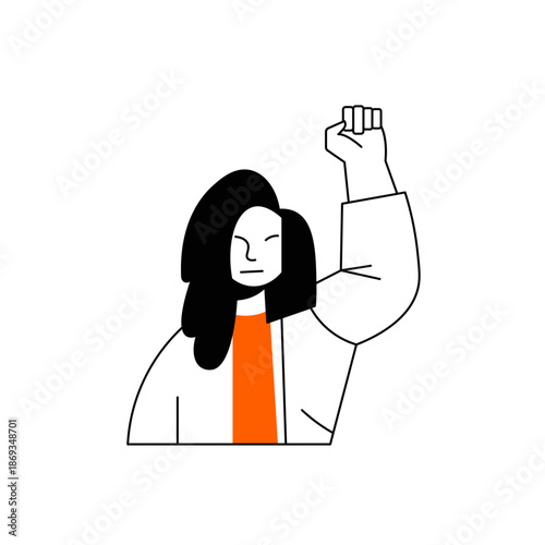 Woman Raising a Fist in Protest