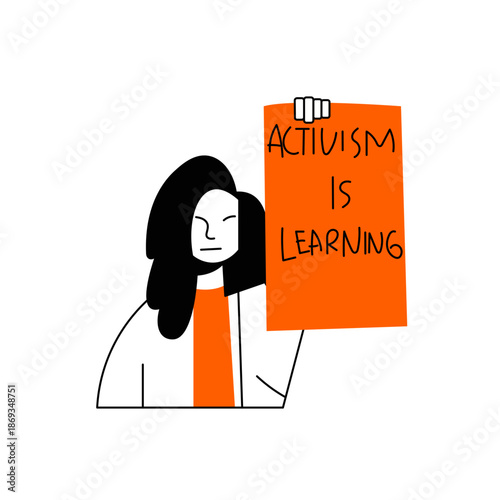 Woman Holding an Activism Sign