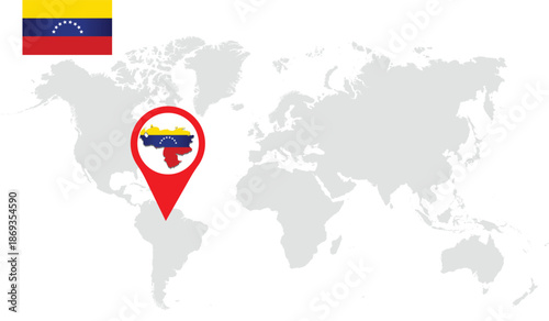 Venezuela map with satellite view design venezuela flag and map set. venezuela flag in official colors Map pin VENEZUELA flag world map