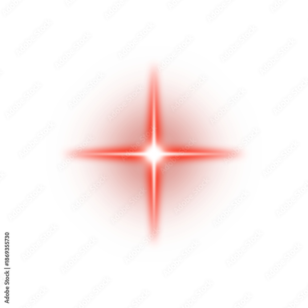 Obraz premium Red starburst effect isolated on transparent background