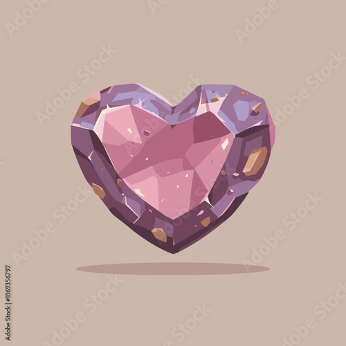 Floating crystal heart with golden inclusions in a soft minimal style representing valuable love warmth and emotional depth