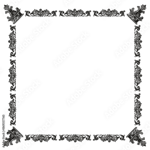 Decorative vintage corner frames with elegant ornamental border design, isolated on white background.
Elegant ornamental corner frames set with classic vintage style for invitations and decorative lay