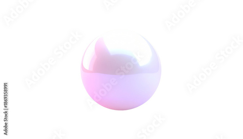A glossy sphere, split horizontally with pastel hues, on a black background