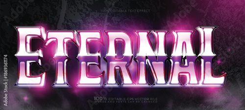 eternal mystic fiction metallic text effect
