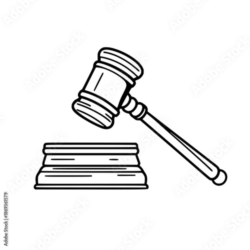 Elegant Silhouette Justice, Timeless Gavel Books | Clean, isolated vector art for creative projects.