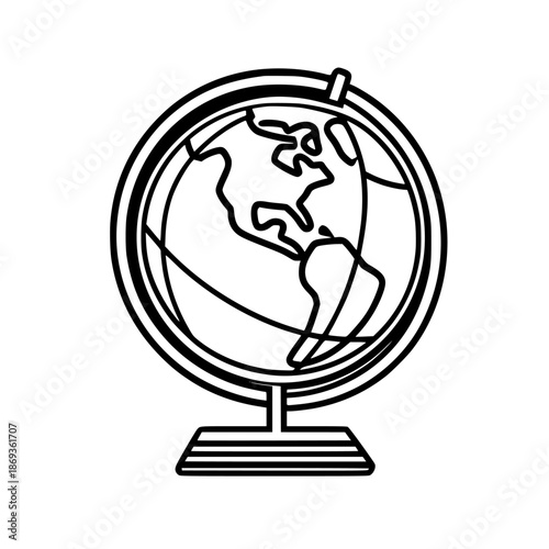 Vintage World Globe: Timeless Symbol Global Reach | Clean, isolated vector art for creative projects.