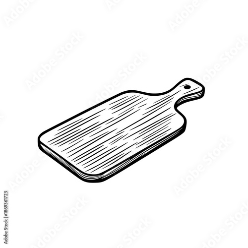 Gnocchi Board Art, Line Drawing Simplicity | Clean, isolated vector art for creative projects.