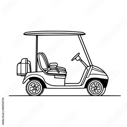Vintage Golf Cart: Timeless elegance classic charm | Clean, isolated vector art for creative projects.