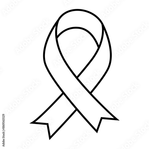 Awareness ribbon icon vector. Ribbon Illustration sign. Cancer Ribbon symbol or logo.