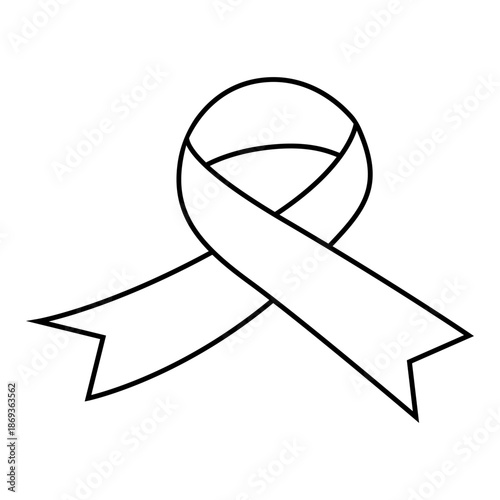 Awareness ribbon icon vector. Ribbon Illustration sign. Cancer Ribbon symbol or logo.