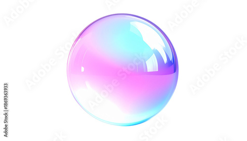 Iridescent sphere with reflective highlights, set against black