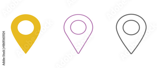 Map pin icon. location pin place marker. Location icon. Map marker pointer icon set. GPS location symbol collection.