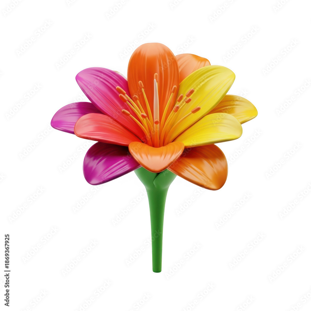 Obraz premium Vibrant floral illustration isolated on transparent background