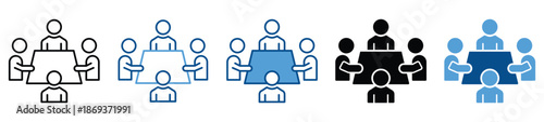 Meeting icon set in multiple styles