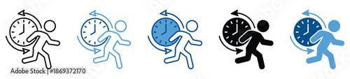 Time Management icon set in multiple styles