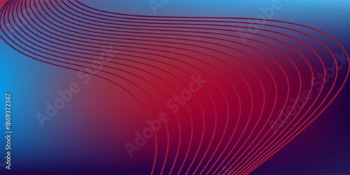 Blue purple red gradient mesh abstract background with wavy blended lines business element purple design