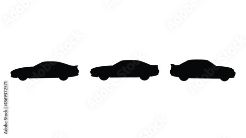 Black silhouettes of four different vehicle types aligned in a horizontal row