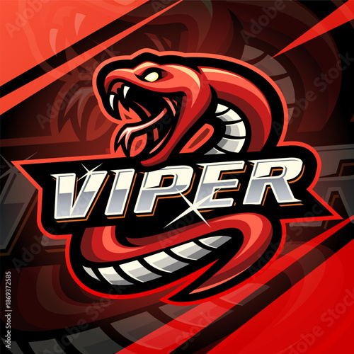 Viper snake mascot logo design