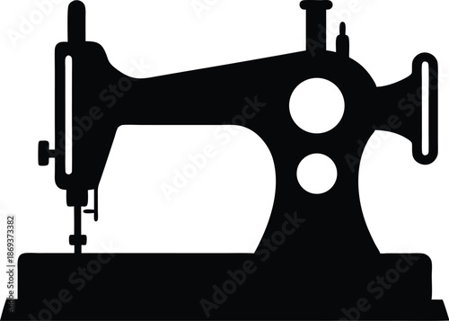 Retro sewing machine silhouette vector, Vintage sewing machine icon, Sewing machine old retro vintage icon stock vector illustration design