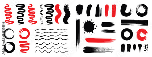 Ink Chinese Dragon Vector Brushstroke Set with Japanese Watercolor Tribal Tattoo Style, Oriental Calligraphy, Abstract Snake Silhouettes, Vintage Zodiac Traditional Painting Collection