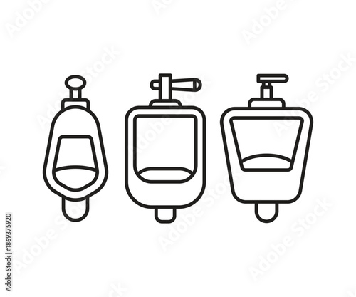 male urinal bowl icons set line illustration vector