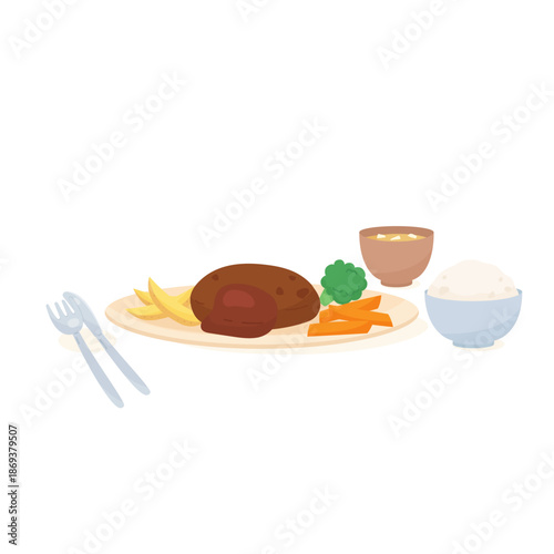 japanese hamburg menu set