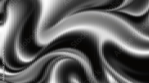 Dynamic black and white abstract wave pattern background