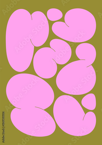 Abstract fluid liquid shapes pattern, modern style poster. Contemporary inter...