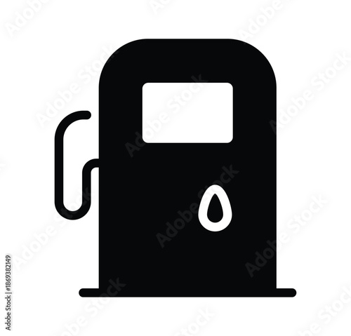 Black silhouette of a fuel pump with a fuel droplet icon vector image