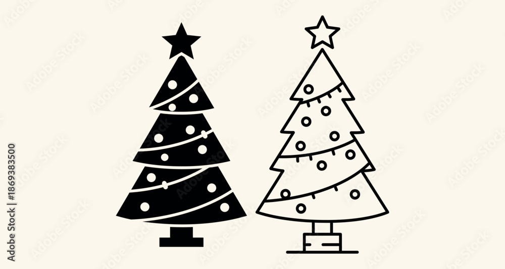 Fototapeta premium christmas tree icon illustration