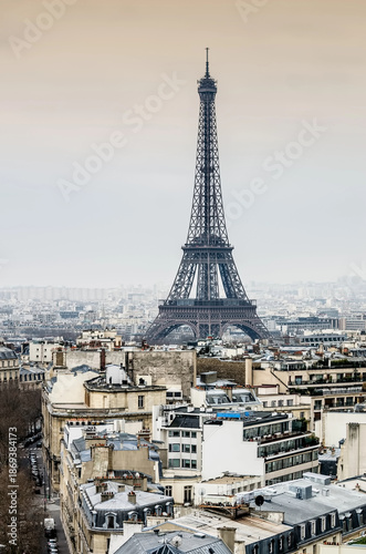 Wallpaper Mural Beautiful panoramic view of Paris from the roof of the Triumphal Arch. Torontodigital.ca
